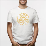 Camisa estampada para hombre  tipo T-shirt (NAVIDAD) feliz año nuevo en dorado