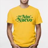 Camisa estampada para hombre  tipo T-shirt (NAVIDAD) feliz año nuevo en verde