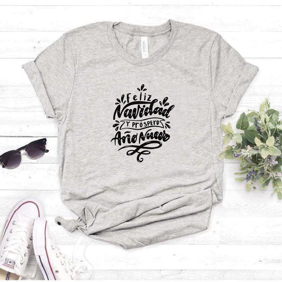 Camisa estampada  tipo T-shirt Feliz Navidad Lettering