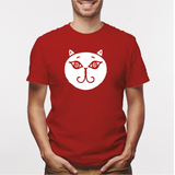 Camisa estampada para hombre  tipo T-shirt Gato cara Redonda