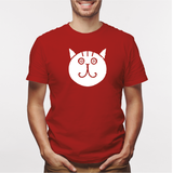 Camisa estampada para hombre  tipo T-shirt Gato cara Redonda (2)