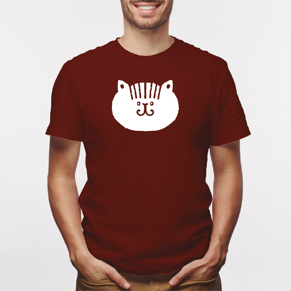 Camisa estampada para hombre  tipo T-shirt Gato cara Redonda Gordito