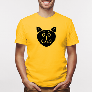Camisa estampada para hombre  tipo T-shirt Gato cara redonda Orejas