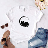 Camisa estampada  tipo T-shirt  gato circulo