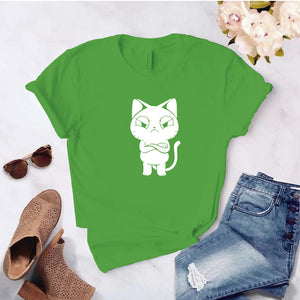 Camisa estampada  tipo T-shirt  GATO ENOJADO