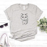 Camisa estampada  tipo T-shirt  GATO ENOJADO