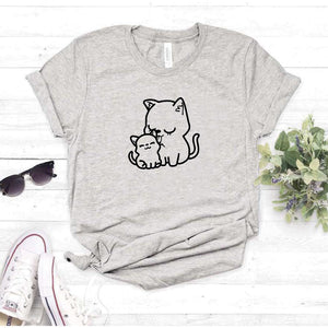 Camisa estampada  tipo T-shirt  gatos lamiendo