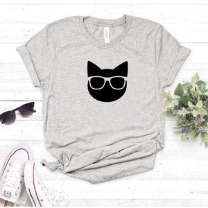 Camisa estampada  tipo T-shirt  Gato Lentes