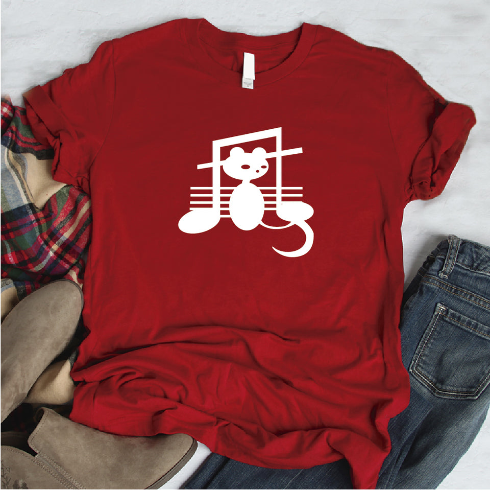 Camisa estampada  tipo T-shirt  gato partitura nota musical 2
