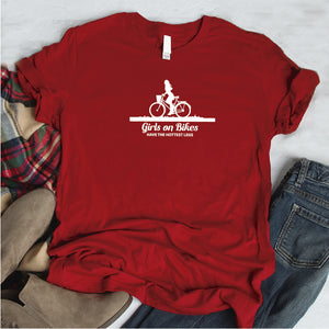 Camisa estampada  tipo T-shirt Girls on bike have the hottest legs