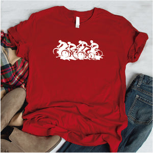 Camisa estampada  tipo T-shirt Grupo ciclistas