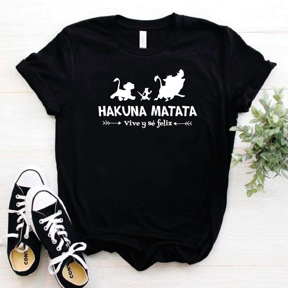 Camisa estampada tipo T- shirt hakuna matata vive y sé feliz