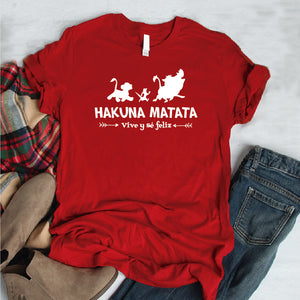 Camisa estampada tipo T- shirt hakuna matata vive y sé feliz