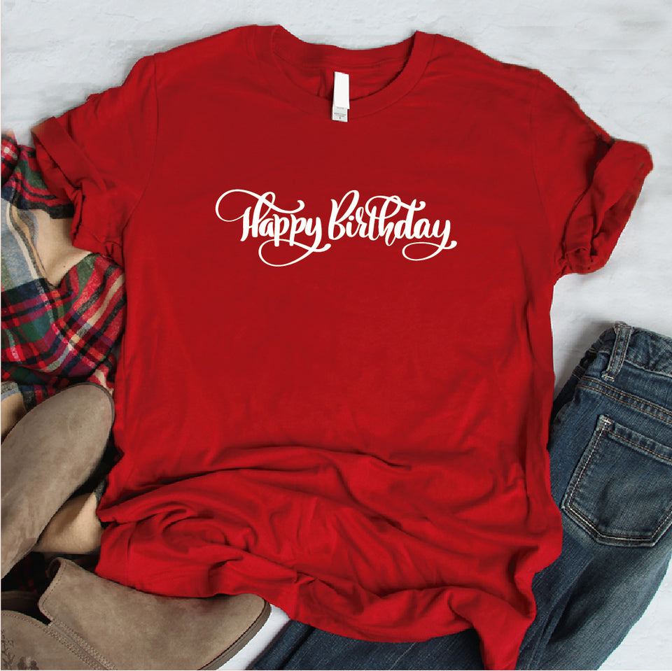 Camisa estampada tipo T- shirt Happy Birthday