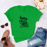 Camisa estampada  tipo T-shirt (navidad) happy new year 2022