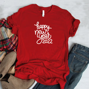 Camisa estampada  tipo T-shirt (navidad) happy new year 2022