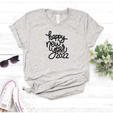 Camisa estampada  tipo T-shirt (navidad) happy new year 2022