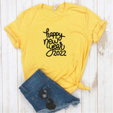 Camisa estampada  tipo T-shirt (navidad) happy new year 2022