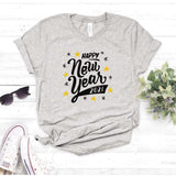 Camisa estampada  tipo T-shirt HAPPY NEW YEAR 2021 ESTRELLAS VERTICAL