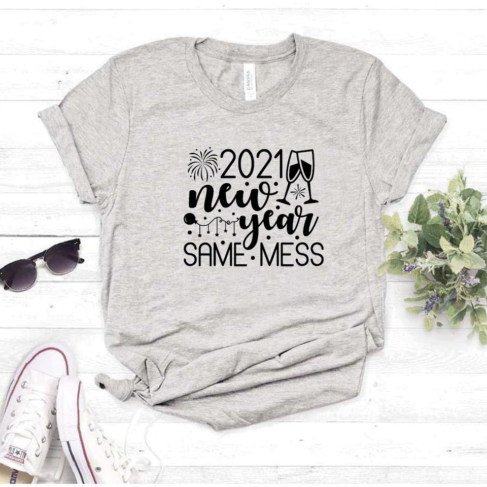 Camisa estampada  tipo T-shirt  2021 NEW YEAR SAME MESS