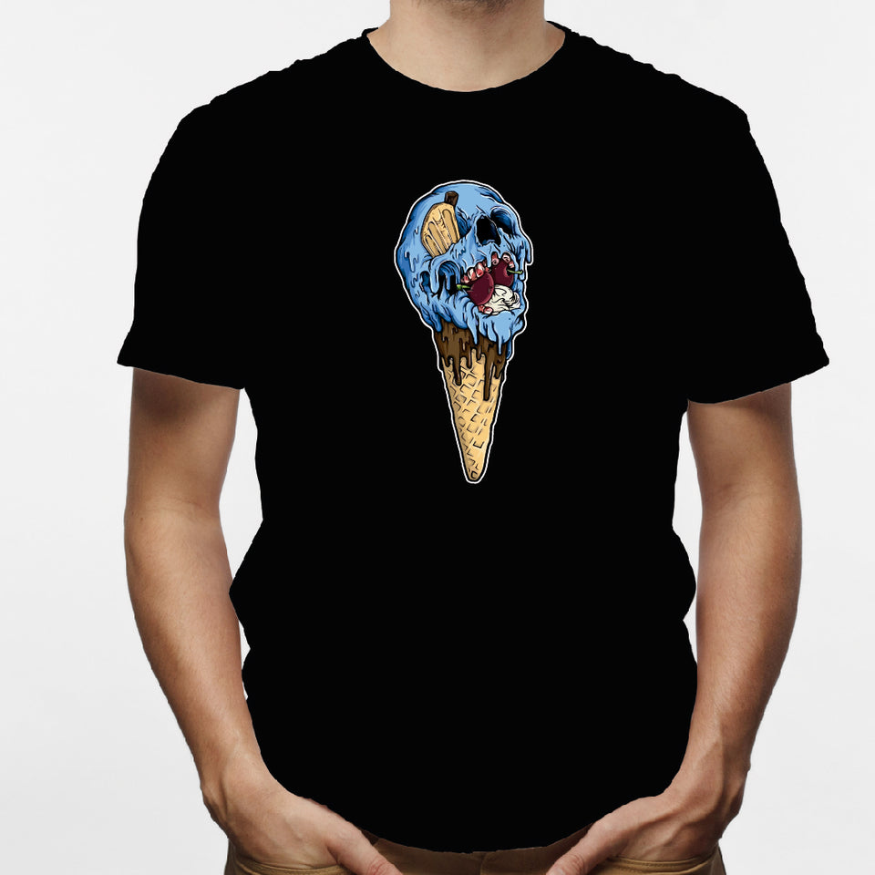 Camisa estampada en algodón para hombre tipo T-shirt helado calavera