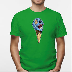 Camisa estampada en algodón para hombre tipo T-shirt helado calavera