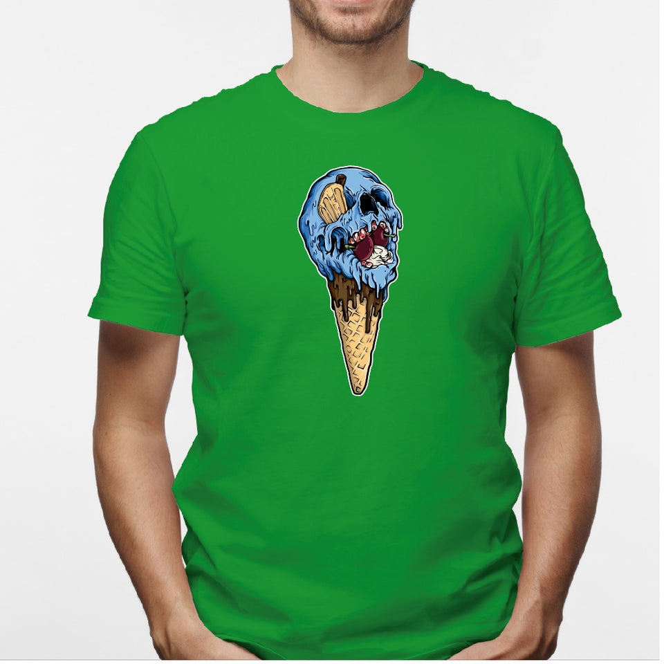 Camisa estampada en algodón para hombre tipo T-shirt helado calavera