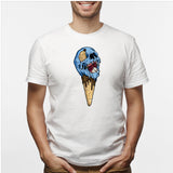 Camisa estampada en algodón para hombre tipo T-shirt helado calavera