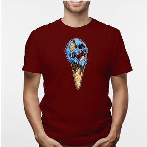 Camisa estampada en algodón para hombre tipo T-shirt helado calavera