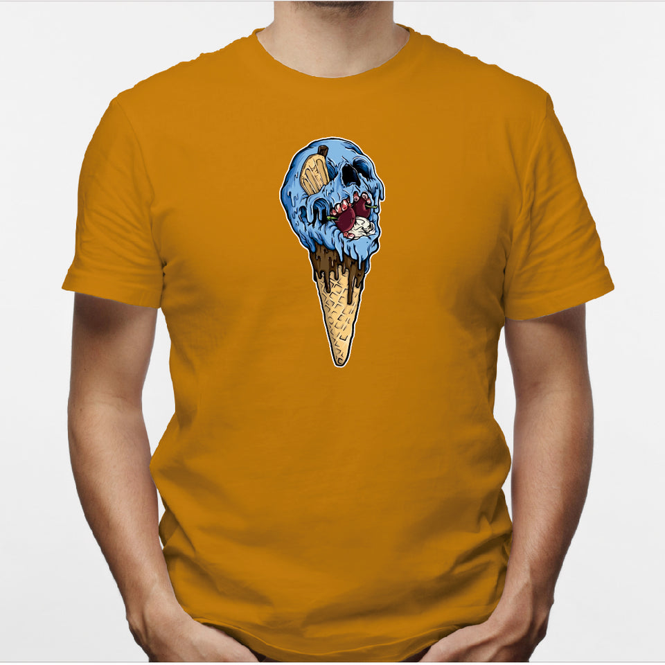 Camisa estampada en algodón para hombre tipo T-shirt helado calavera