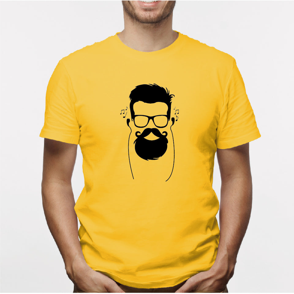 Camisa estampada para hombre  tipo T-shirt Hipster Audifonos