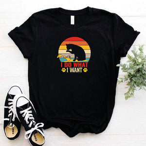 Camisa estampada en algodon para mujer tipo T- shirt i do what i want bote de pintura