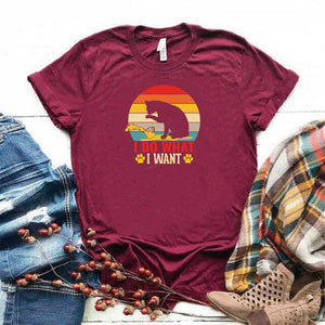 Camisa estampada en algodon para mujer tipo T- shirt i do what i want bote de pintura