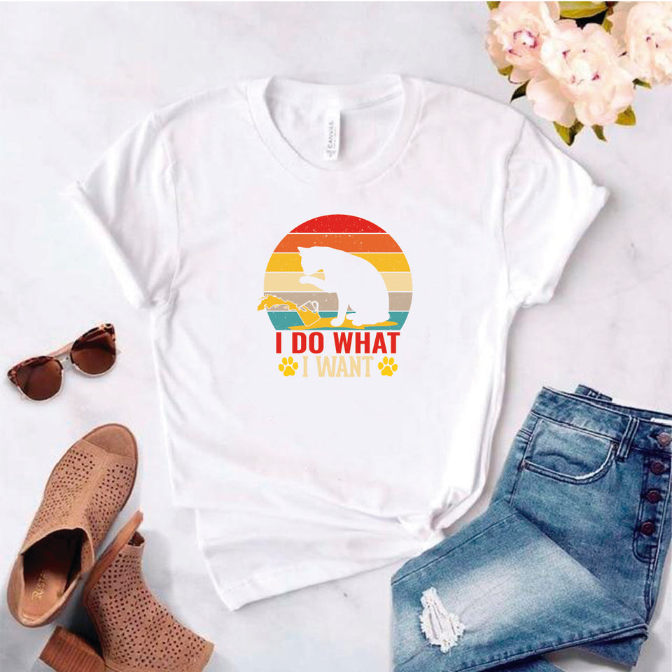 Camisa estampada en algodon para mujer tipo T- shirt i do what i want bote de pintura