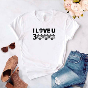 Camisa estampada tipo T- shirt i love 3000 (iron man)