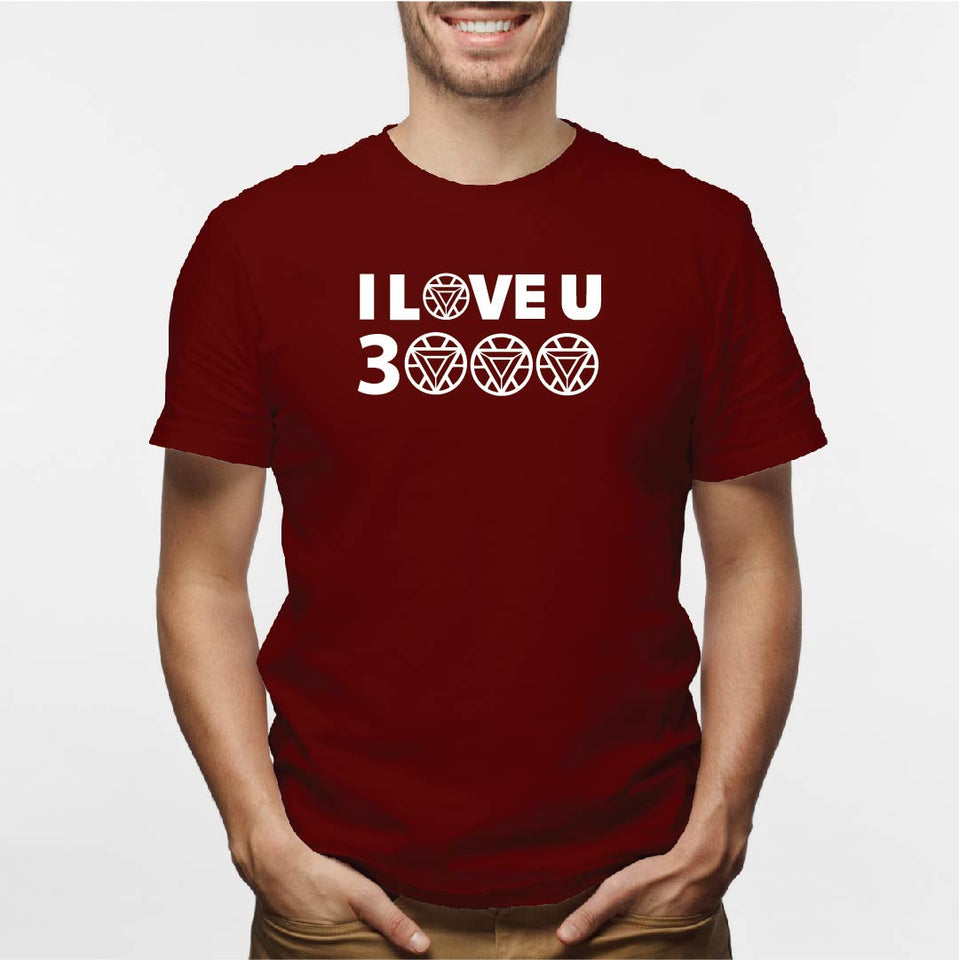 Camisa estampada para hombre  tipo T-shirt I LOVE U 3000 (IRON MAN)