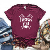 Camisa estampada tipo T- shirt I Woof You (perros)