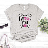 Camisa estampada tipo T- shirt I Woof You (perros)