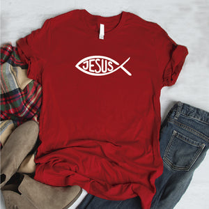 Camisa estampada tipo T- shirt Jesus Pescado