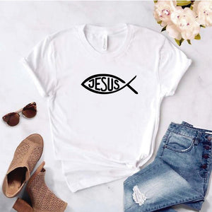 Camisa estampada tipo T- shirt Jesus Pescado