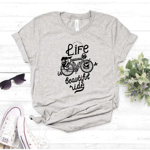 Camisa estampada tipo T- shirt Life is a Beautiful Ride