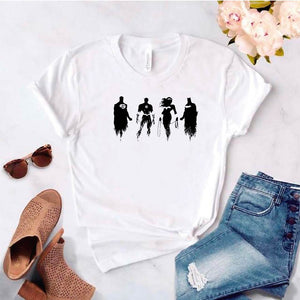 Camisa estampada tipo T- shirt LIGA DE LA JUSTICIA (DAMA)