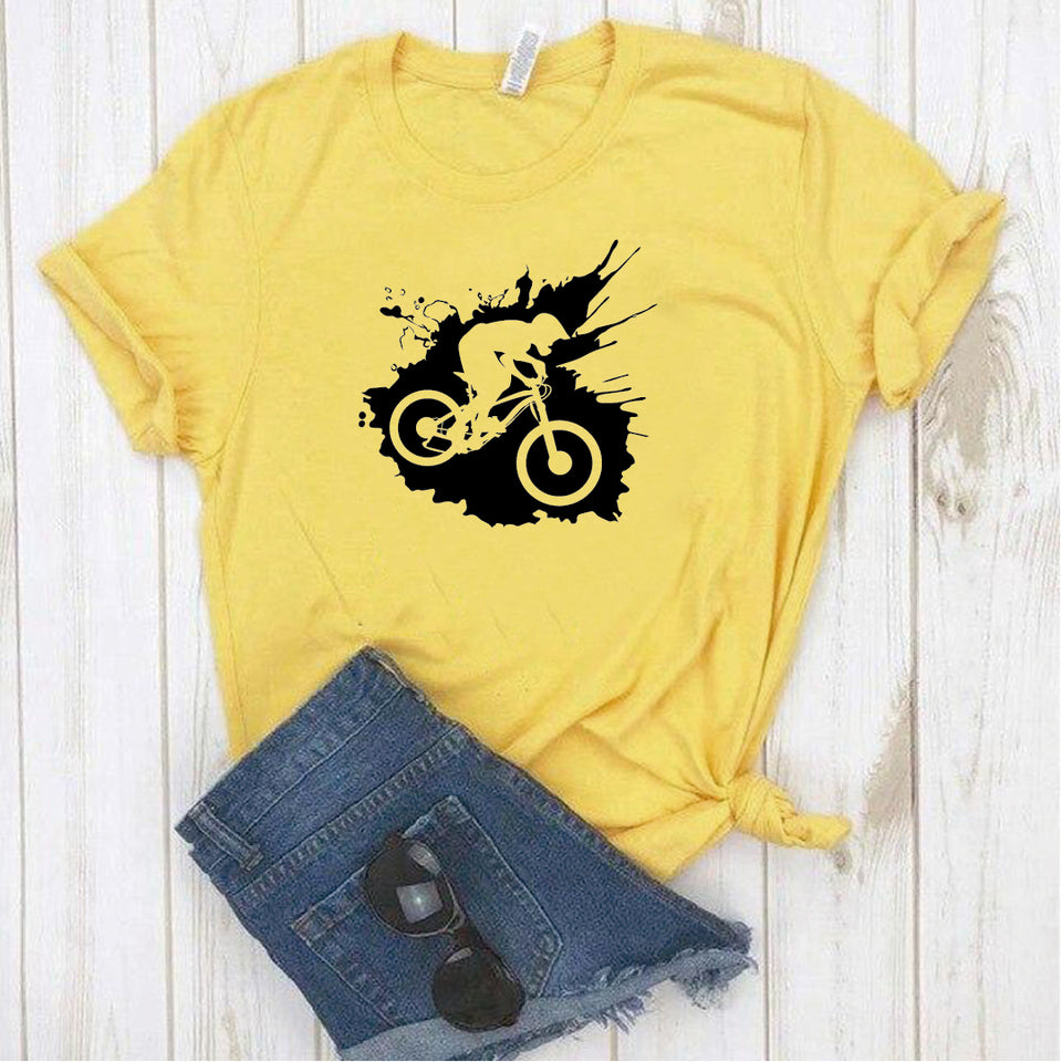 Camisa estampada  tipo T-shirt mancha bicicleta