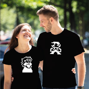 Camiseta estampada pareja T-shirt mario y la princesa
