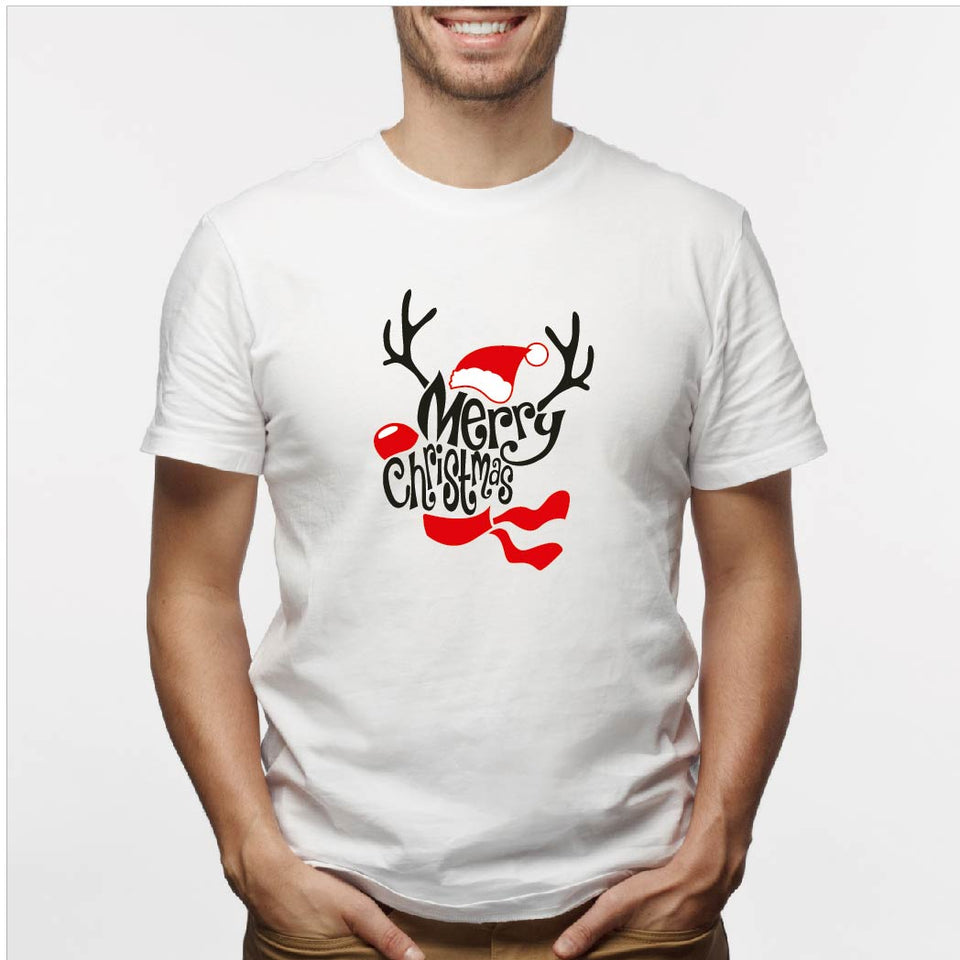 Camisa estampada para hombre  tipo T-shirt (NAVIDAD) merry christmas