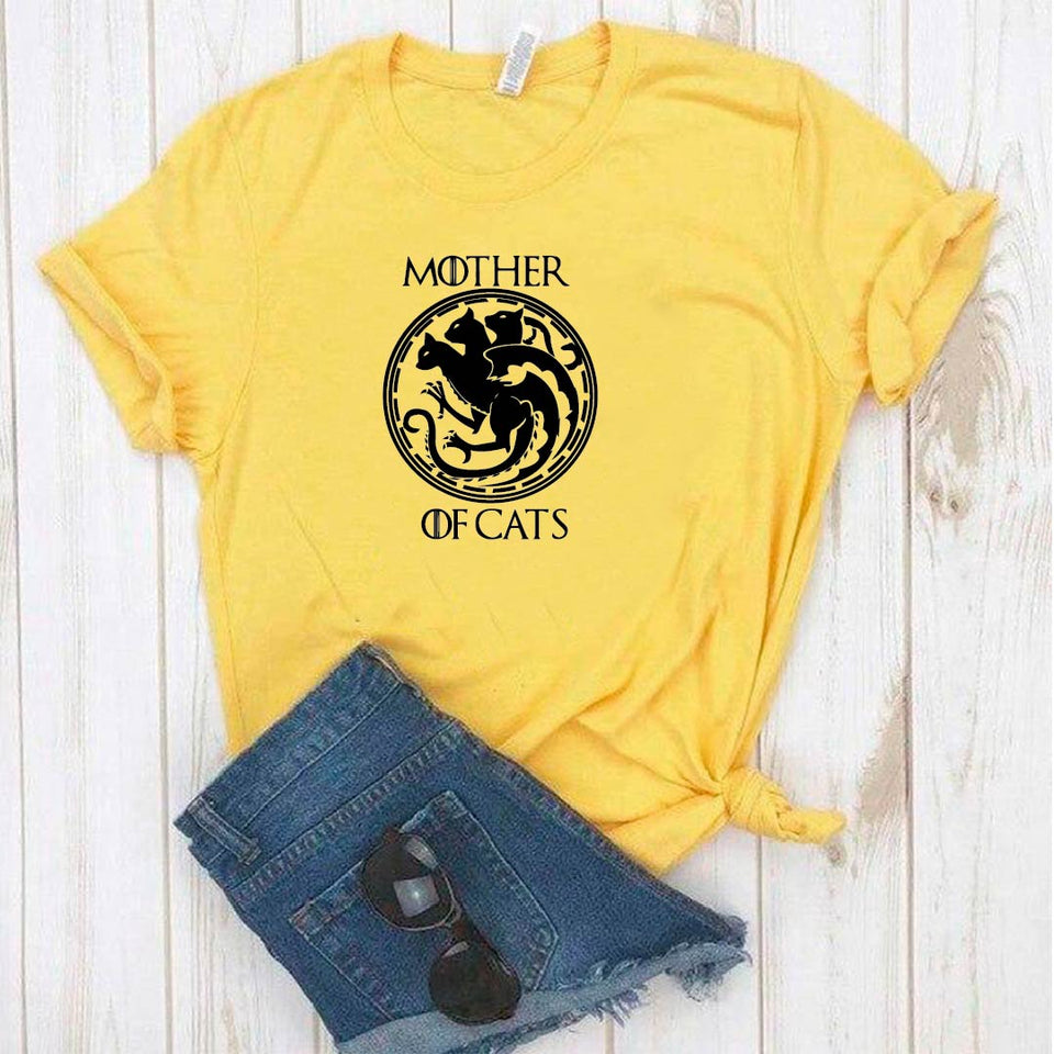 Camisa estampada tipo T- shirt MOTHER OF CATS 3 CABEZAS