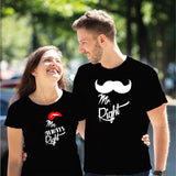 Camiseta estampada pareja T-shirt mr. and mrs. right