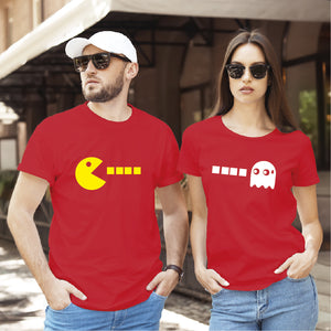 Camiseta estampada tipo T-shirt de pareja Pacman pareja
