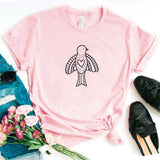 Camisa estampada tipo T- shirt Pajaro Caricatura corazón 2