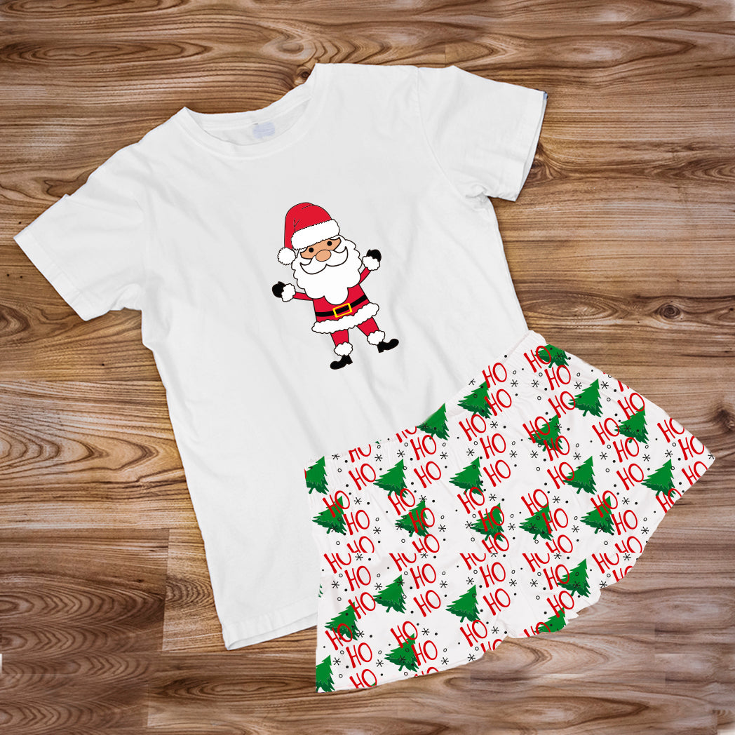 Pijama Estampada en poli algodón de Short Papa noel Hohoho